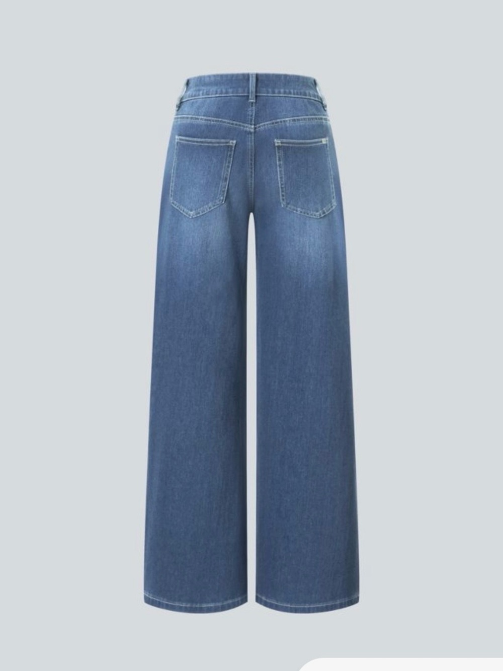 HALARA Women's Wide-Leg Jeans in Medium Blue Wash - Picture 3 of 5